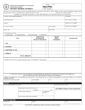 MO PPA Protest Payment Affidavit  Form