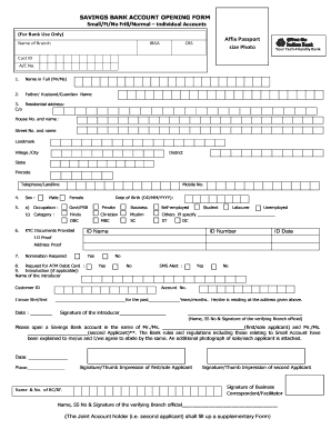 Bank Account Form