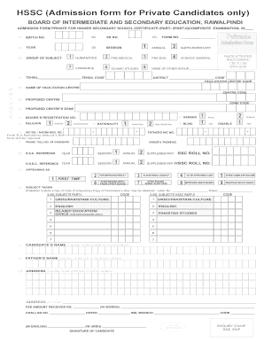 Rawalpindi Board Improvement Form