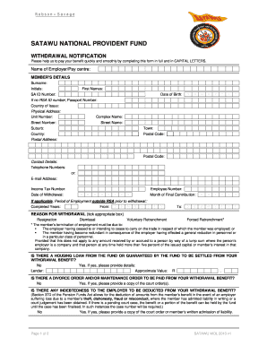 Satawu Provident Fund  Form