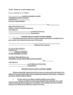 Ex Parte Motion New Mexico  Form