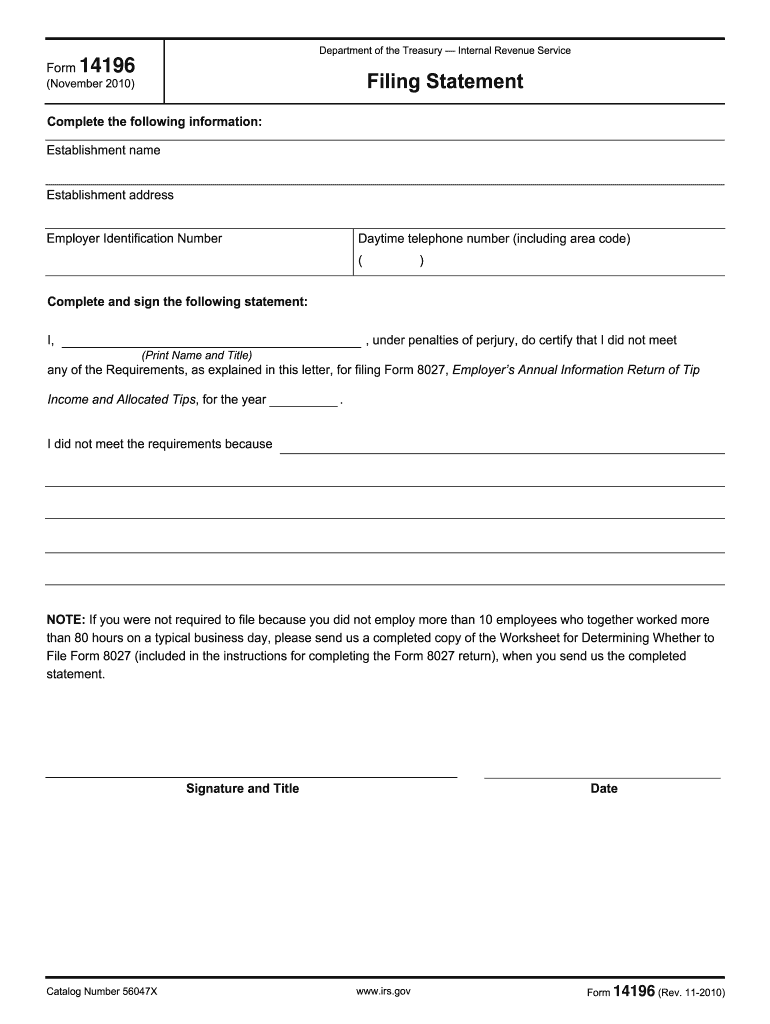  Form 14196 2010-2024