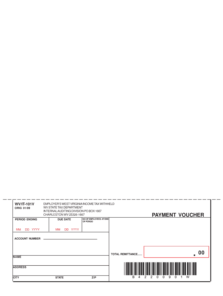  Payment Voucher WV State Tax Department 2009