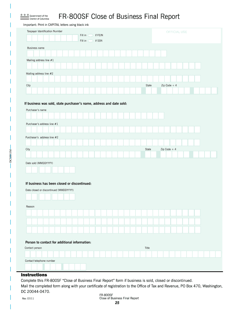  800sf Form 2011-2024