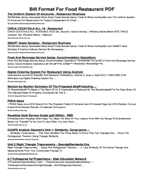 Food Billing Format for Client