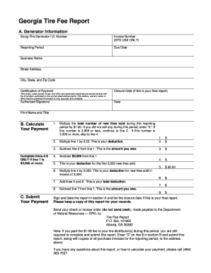  Georgia Tire Fee Report 2013-2024