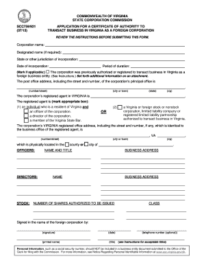 Certificate of Authority Business  Form