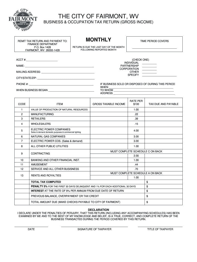 The CITY of FAIRMONT, WV  Form