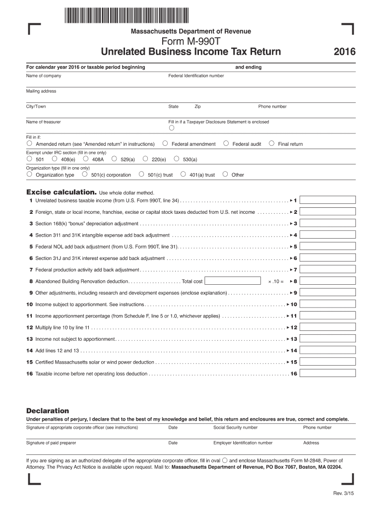  M 990t  Form 2016