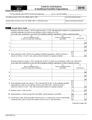 Arizona Form 321 Credit for Contributions to Qualifying Charitable Organizations