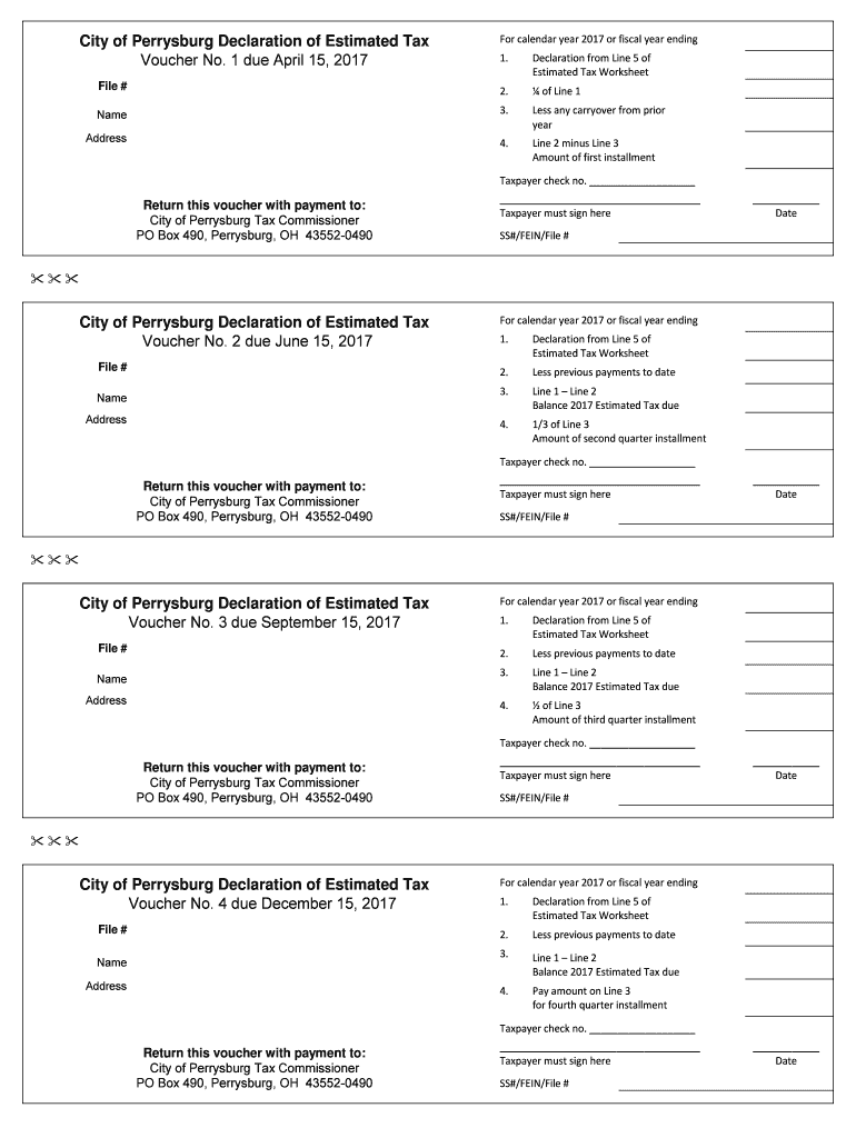  City of Perrysburg Declaration of Estimated Tax 2017