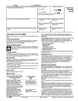 Form 8922 Third Party Sick Pay Recap