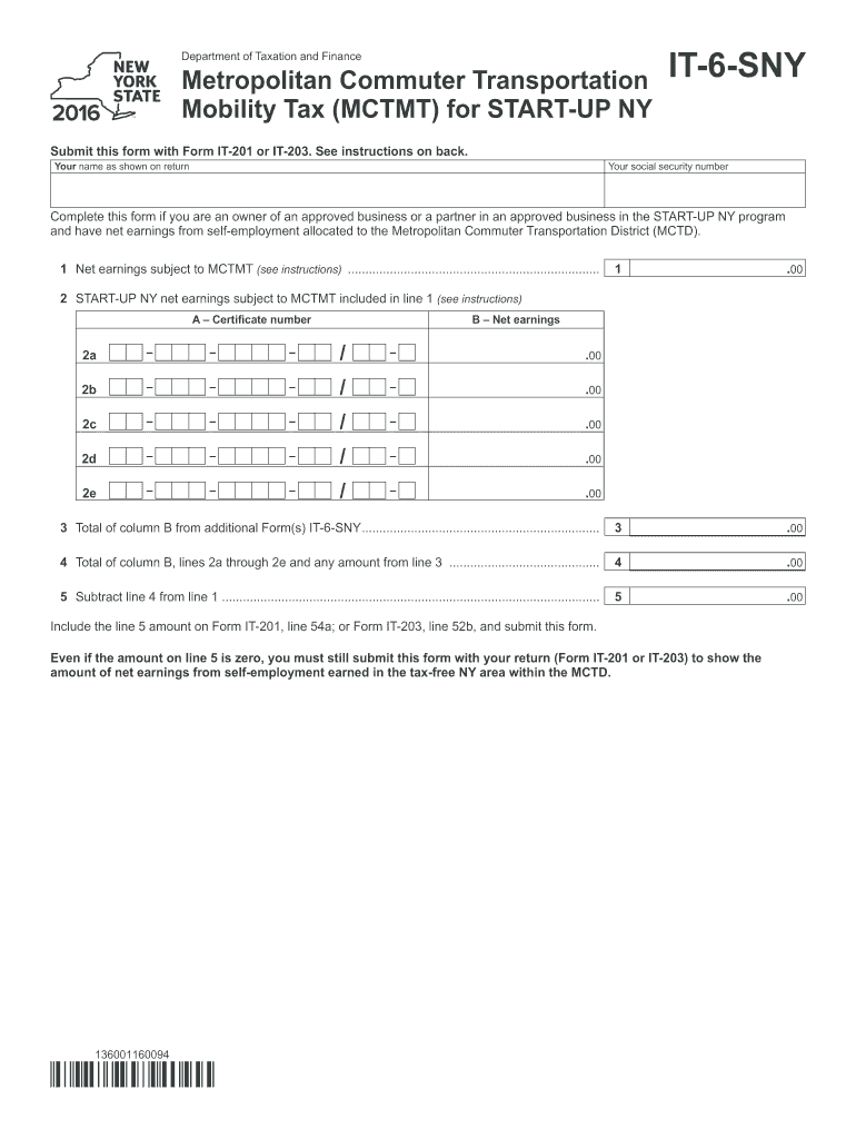  Form it 6 SNY 2016