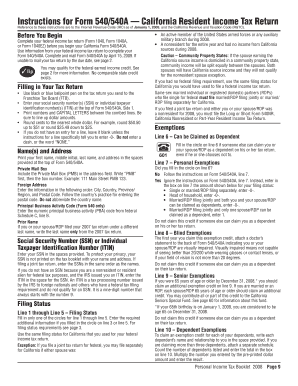  Form 540 California Resident Income Tax Return Scannable California Form 540 Scannable and Instructions 2012