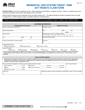 IOWA REBATE CLAIM FORM Alliantenergy Com