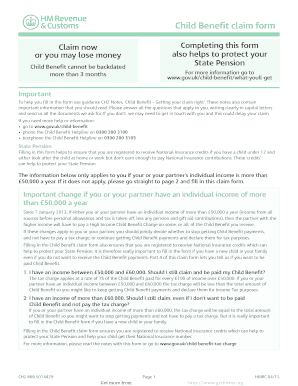 Child Benefit Claim Form