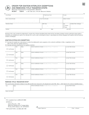  ORDER for IGNITION INTERLOCK EXEMPTIONS and REMOVING TITLE 2015-2024