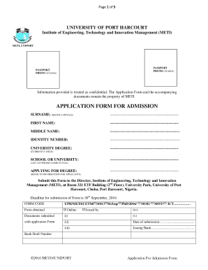 Uniport Application Form Number