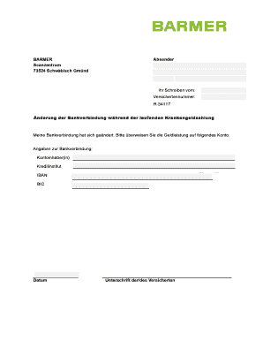 Barmer Krankmeldung Adresse  Form