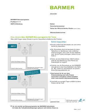 Barmer Bonusprogramm PDF  Form