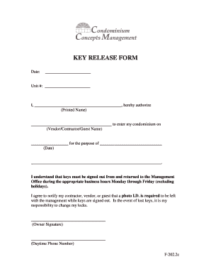 Key Release Form