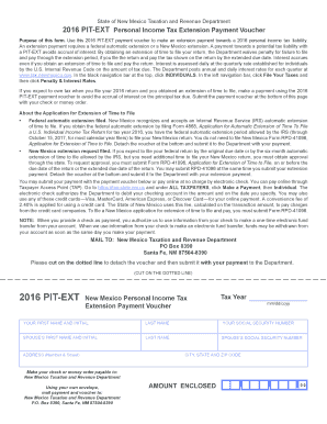 PIT EXT Personal Income Tax Extension Payment Voucher Form