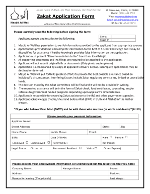 Zakat Application Form PDF