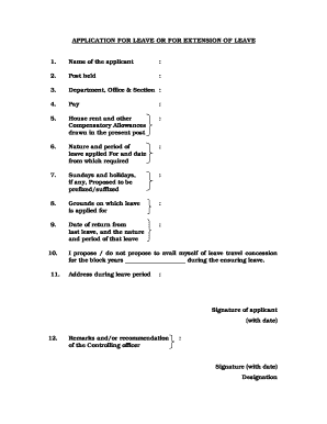 El Leave Form in Tamil