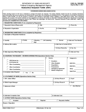 Fillable Fema Rrf  Form