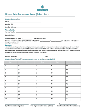 Fidelis Gym Reimbursement  Form