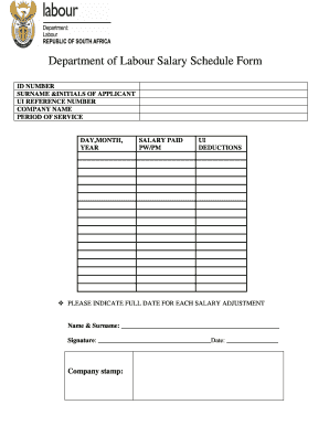 Salary Schedule Form