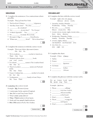 1 Grammar, Vocabulary, and Pronunciation a Oxfordeltcatalogue  Form