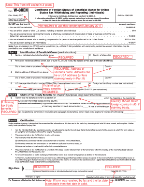 Form W 8 BEN Rev January Certificate of Foreign Status of Beneficial Owner for United States Tax Withholding and Reporting Indiv