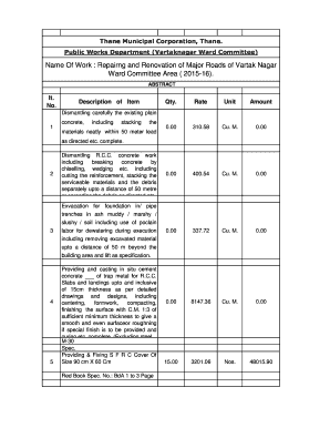 Furniture Estimate Sample  Form