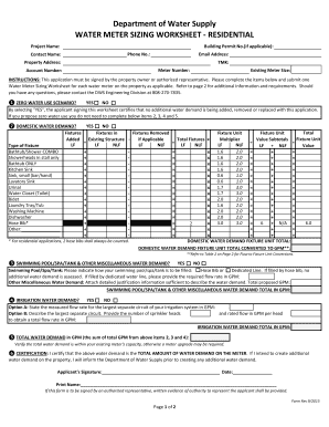  Water Meter Sizing Worksheet 2015-2024