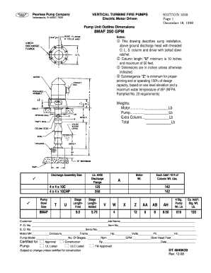 Vertical Turbine Fire Pump Cad Drawing  Form