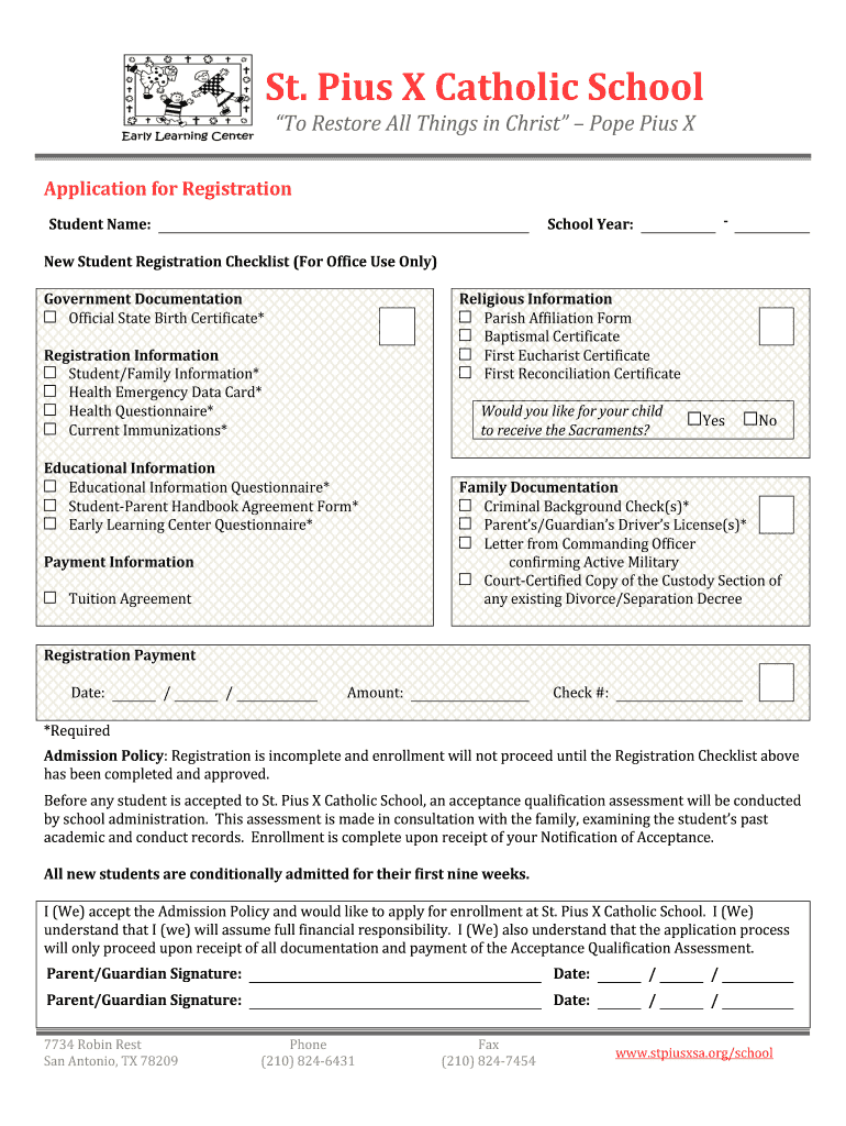 St Pius X Catholic School School Stpiusxsa  Form