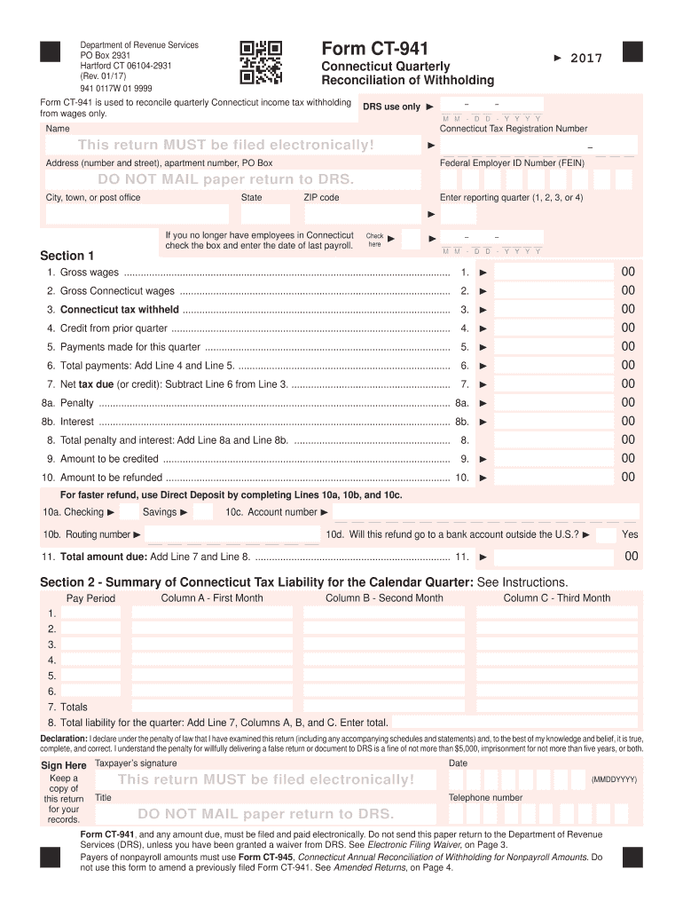 Get and Sign Ct 941 2017-2022 Form