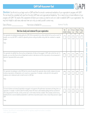 QAPI Self Assessment Tool Alliantquality Org  Form