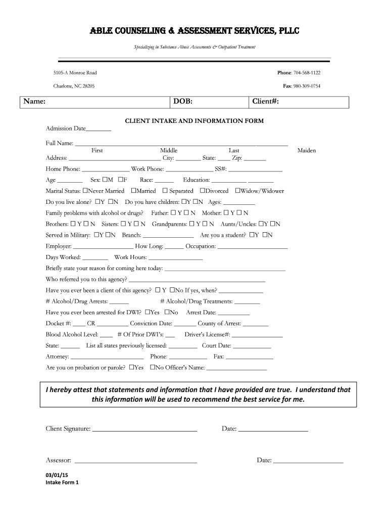 ADCI Intake Form