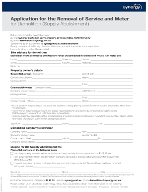 Synergy Supply Abolishment  Form