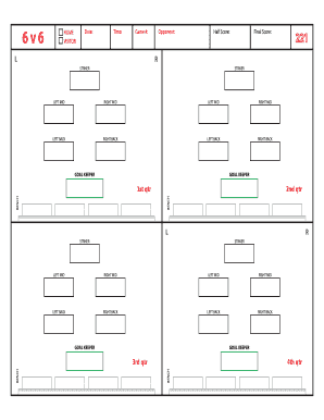 Soccer Lineup Sheet  Form