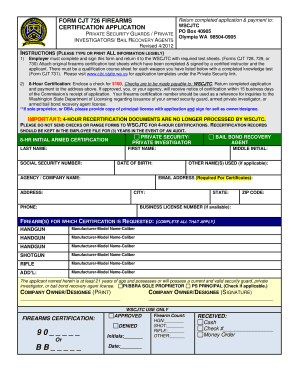 FORM CJT 726 FIREARMS Fortress Wa