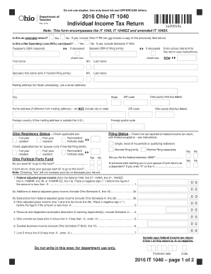Get and Sign Ohio Tax Return  Form