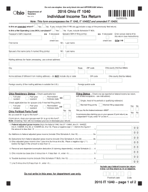 Ohio Tax Return  Form