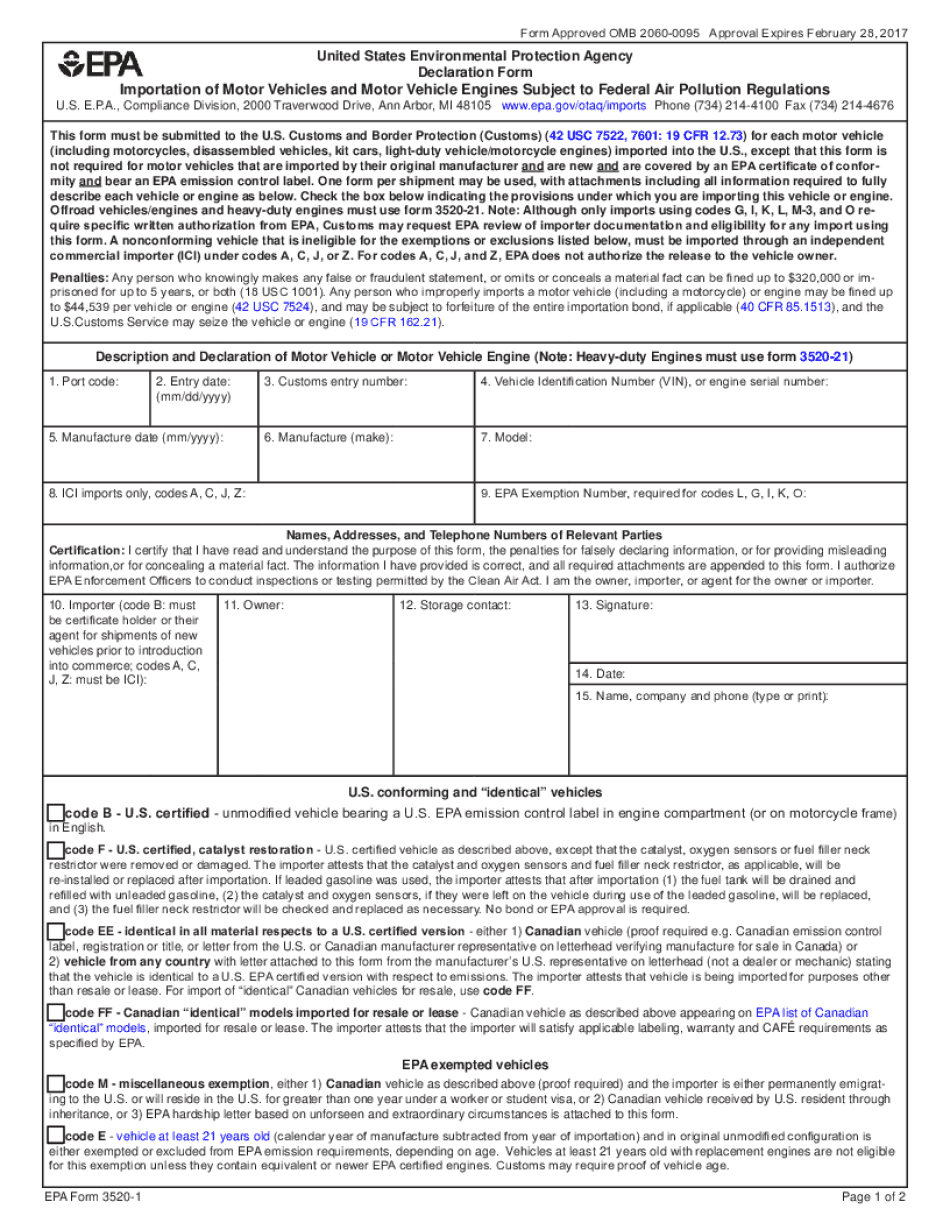  EPA Form 3520 1 Epadatadump Com 2017-2024