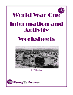 World War One Information and Activity Worksheets Answers Answers