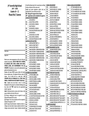 Jp Taravella Course Card  Form