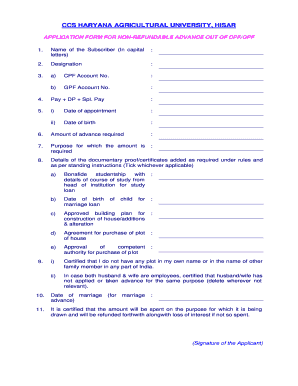 Gpf Non Refundable Form PDF Haryana
