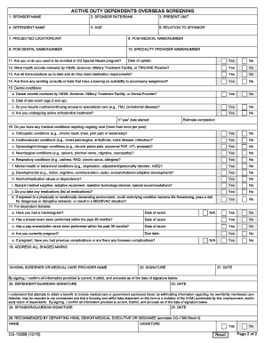 Uscg Overseas Screening  Form